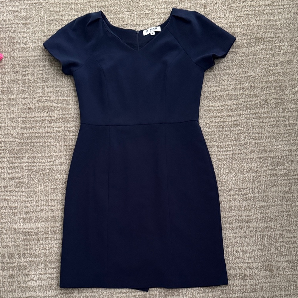 Of Mercer dress size 6 navy blue women’s business New York short sleeve